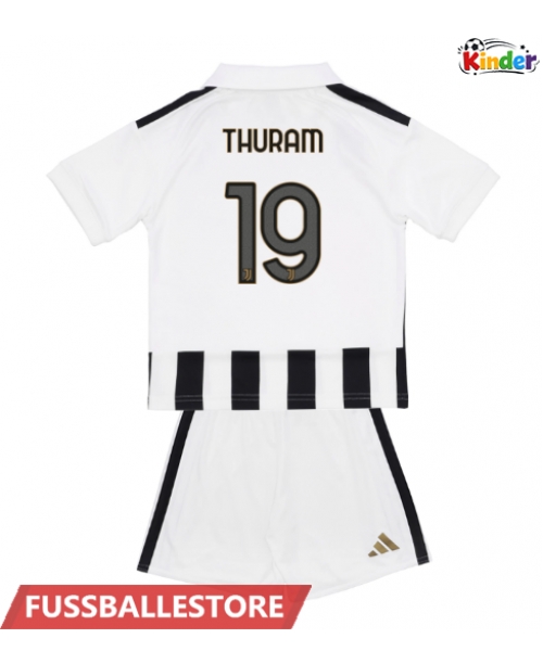 Günstige Juventus Khephren Thuram #19 Heimtrikotsatz Kinder 2026-27 Kurzarm (+ Kurze Hosen)